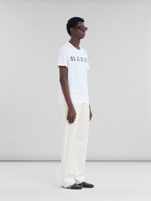 MARNI T-Shirt With Gingham Marni Logo Mens Apparel